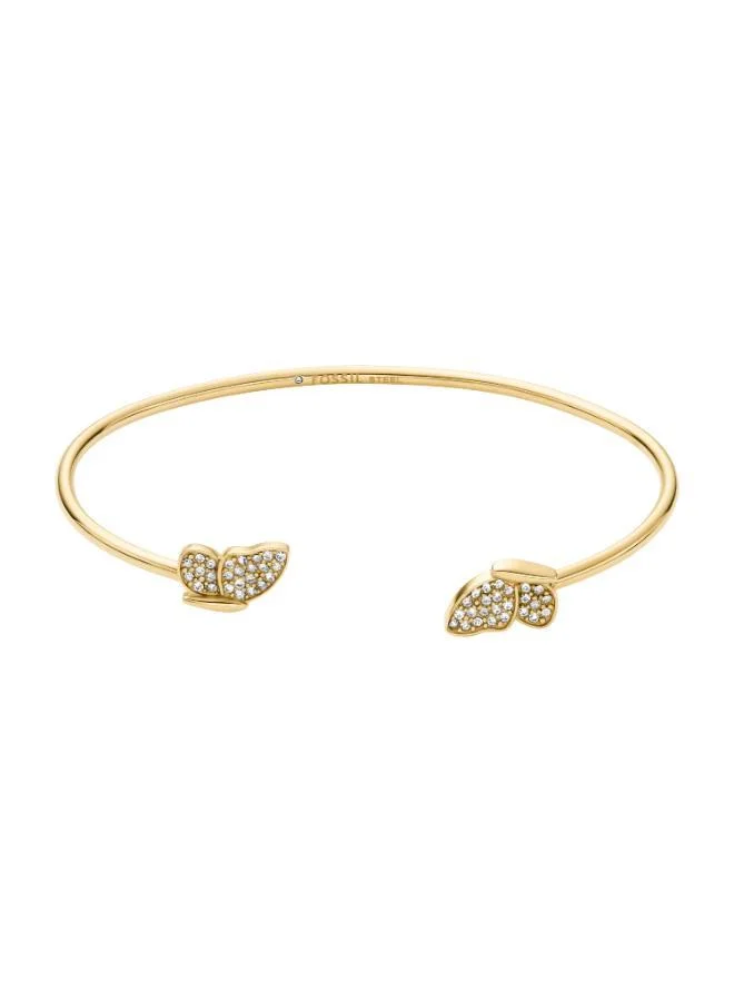 FOSSIL Butterfly Gold-Tone Stainless Steel Cuff Bracelet