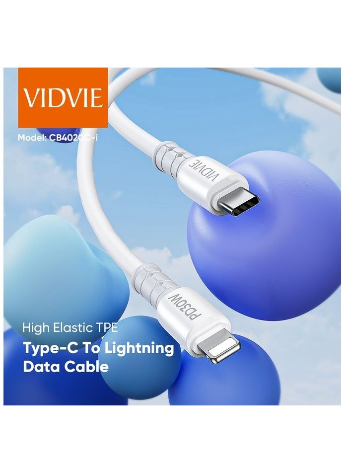 Vidvie - Vidvie Type-c To Lightning Cable, 1.2 Meter, White -CB4020ci - Image 1