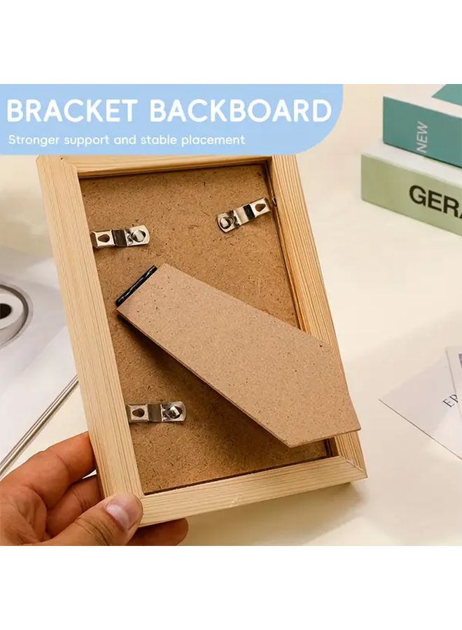 Wood Color Picture Frame With Stand For Smartphone Tablet Photo Display - Image 2