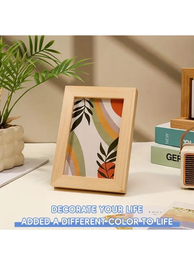 Wood Color Picture Frame With Stand For Smartphone Tablet Photo Display - Image 1