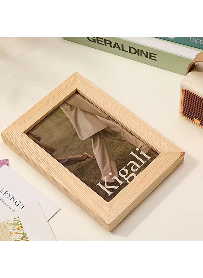 Wood Color Picture Frame With Stand For Smartphone Tablet Photo Display - Image 5