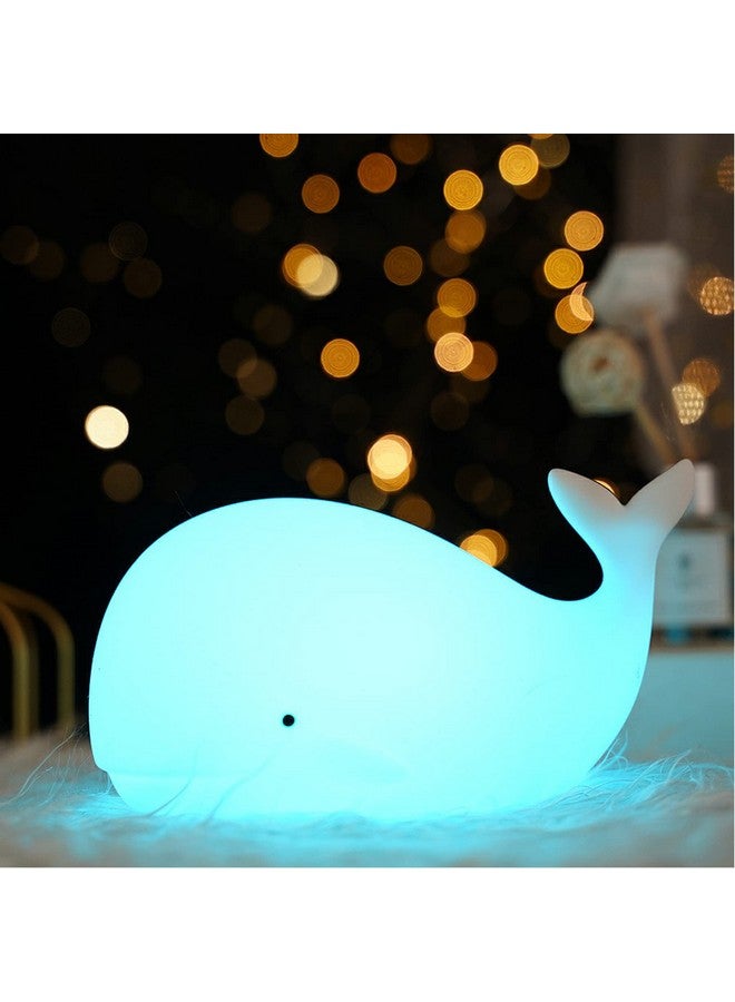 TriPro Whale Silicone Nursery Night Light Beach Room Decor Desk Lamp Toys,Bedroom Decorations Gifts for Toddlers,Girls And Boys ,Baby,Kids,Teens'' - Image 1