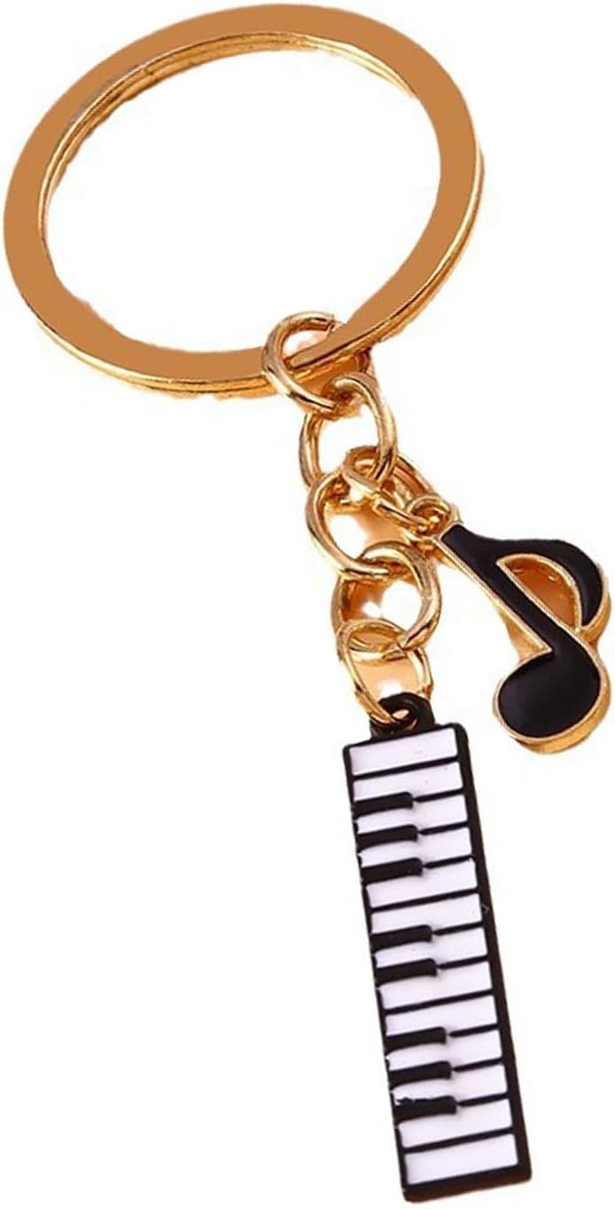 Musical Note Piano Keychain Metal Car Ornament Music Lovers Auto Decor Elegant Gift Piano Keychain - Image 1