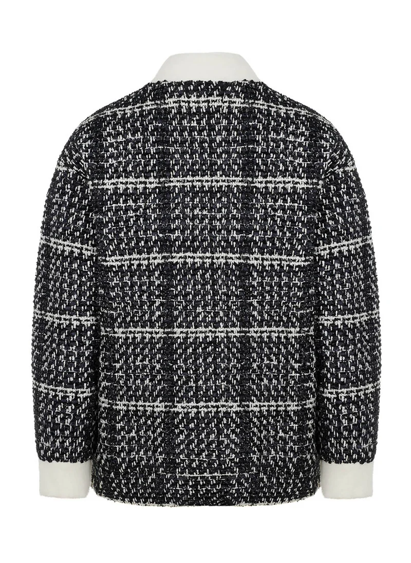Nocturne Oversized Tweed Bomber Jacket