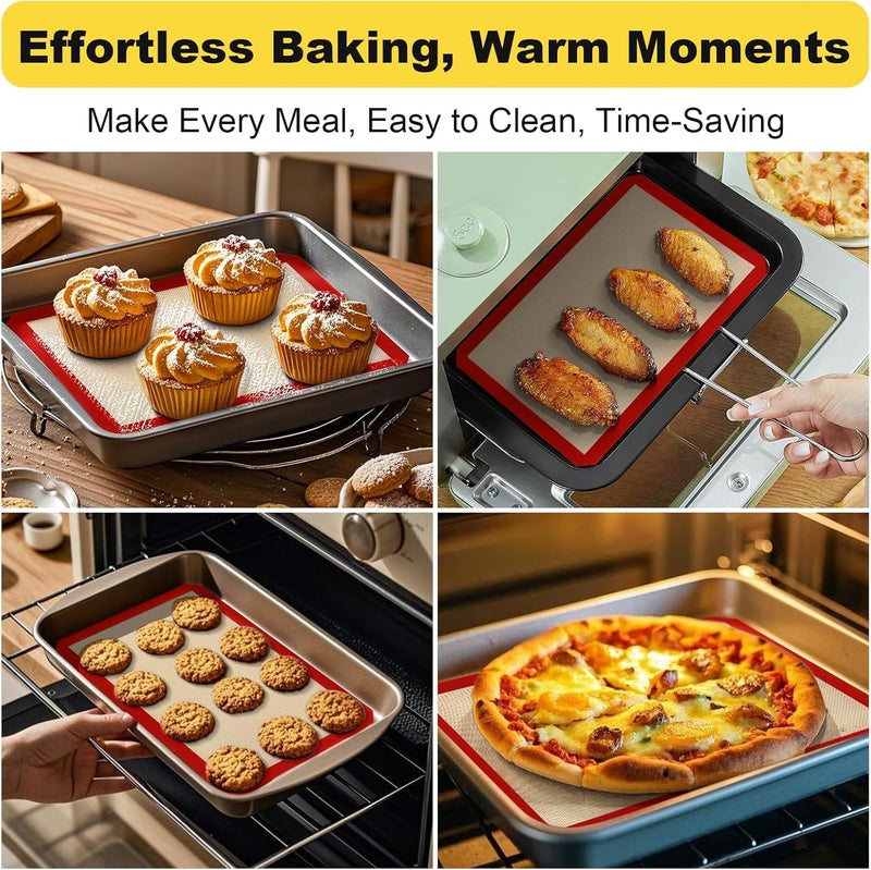 Itlovei Silicone Baking Mat, 2 Pac 16.5"L x 11.6"W Silicone Cookie Sheets Reusable Baking Mat - Non-Stick Food Safe Dark Gray Oven Baking Sheet for Making Cookies, Macaroons, Bread - Image 5