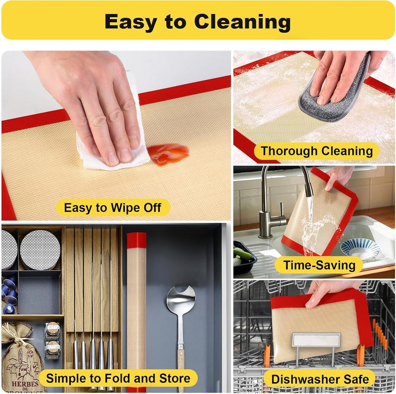 Itlovei Silicone Baking Mat, 2 Pac 16.5"L x 11.6"W Silicone Cookie Sheets Reusable Baking Mat - Non-Stick Food Safe Dark Gray Oven Baking Sheet for Making Cookies, Macaroons, Bread - Image 4