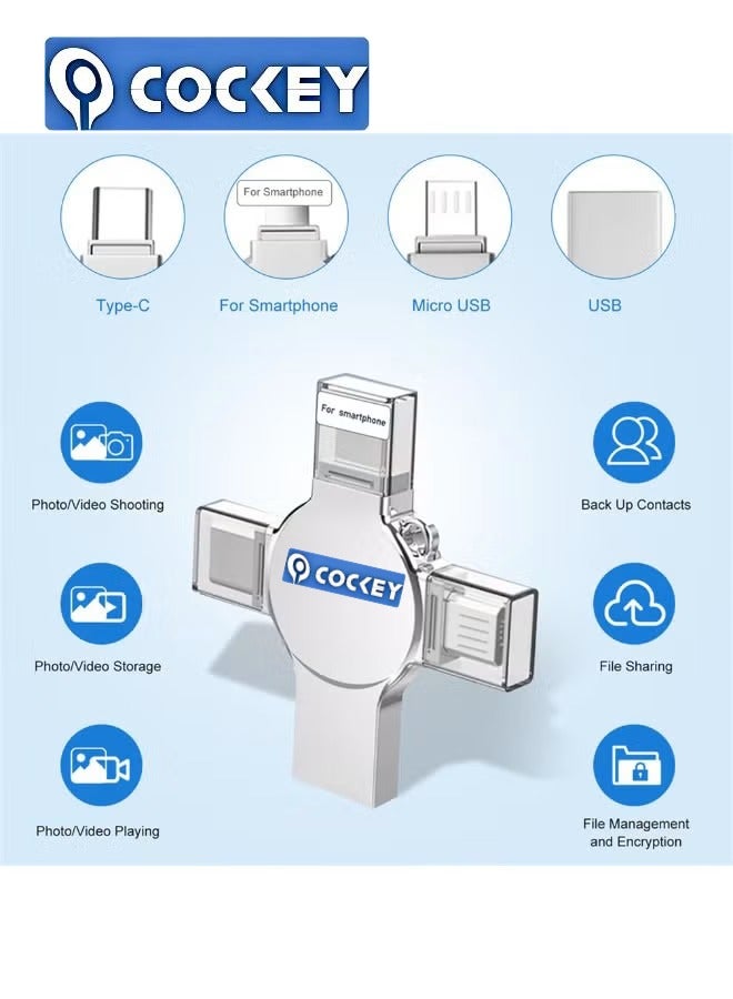 COCKEY Flash drive for iPhone 2TB, photo stick USB flash drive 2000GB, memory stick USB 3.0 high-speed thumb drive, portable jump drive, storage device, external storage for smartphones/laptops/PCS /Android - Image 2