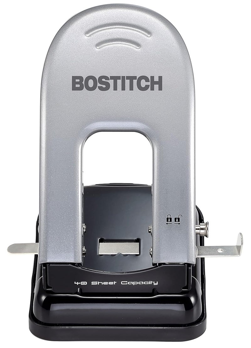 PaperPro Bostitch Office Indulge 40 Reduced Effort 2-Hole Punch, 40 Sheets, Silver (2340) - Image 3