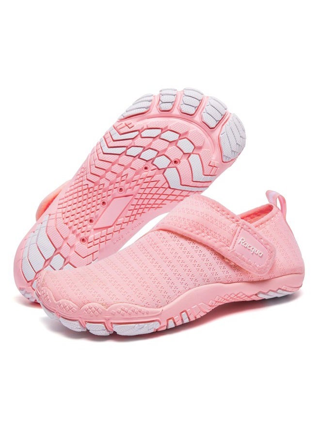 Racqua Kids Water Shoes Girls Quick Dry Lightweight Sport Beach Aqua Shoes Barefoot Outdoor Swim Pool Walking Boating Surfing Shoes Little Kid Pink 13 - Image 1