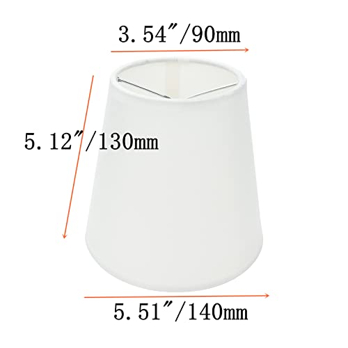 Tsnamay 6Pcs Handmade Chandelier ShadesLinen Clip On Lamp ShadesSmall Lamp Shades Set of 6 for Chandelier LampshadeBeige White - Image 3
