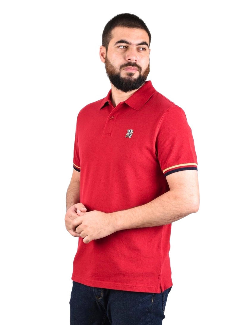 GIORDANO Giordano Men's Performance Polo Red  - Image 2