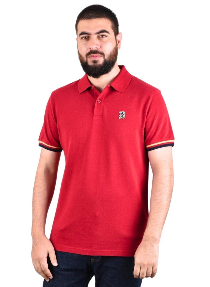 GIORDANO Giordano Men's Performance Polo Red  - Image 1