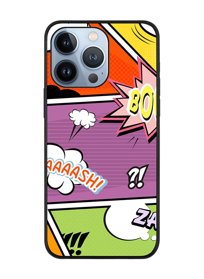 Stylizedd Rugged Black edge case for Apple iPhone 13 Pro Slim fit Soft Case Flexible Rubber Edges Anti Drop TPU Gel Thin Cover - Comic Strip - Image 1