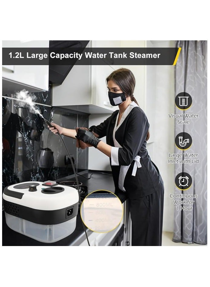 SUKILO 2500W Multipurpose Steam Cleaner – Handheld High-Pressure Steamer with 6 Gears, 1.2L Water Tank, Portable Powerful Steam Cleaning for Floors, Tiles, Grout, Couch & More (US Plug 110V) - Image 4