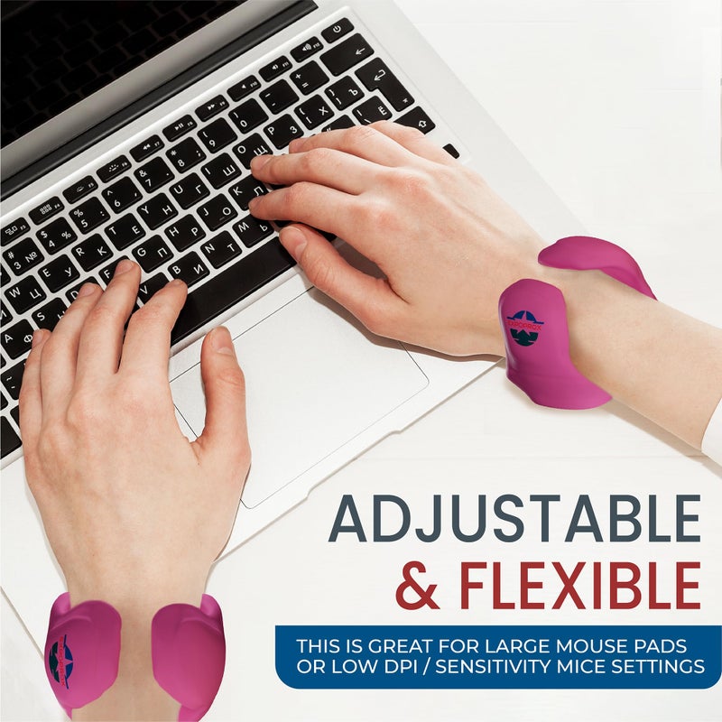 EXPOPROX Wearable Gaming Wrist Rest for Keyboard, Mouse pad, Laptop, and PC Work or Gamer Support. (Pink, S-M) - Image 4