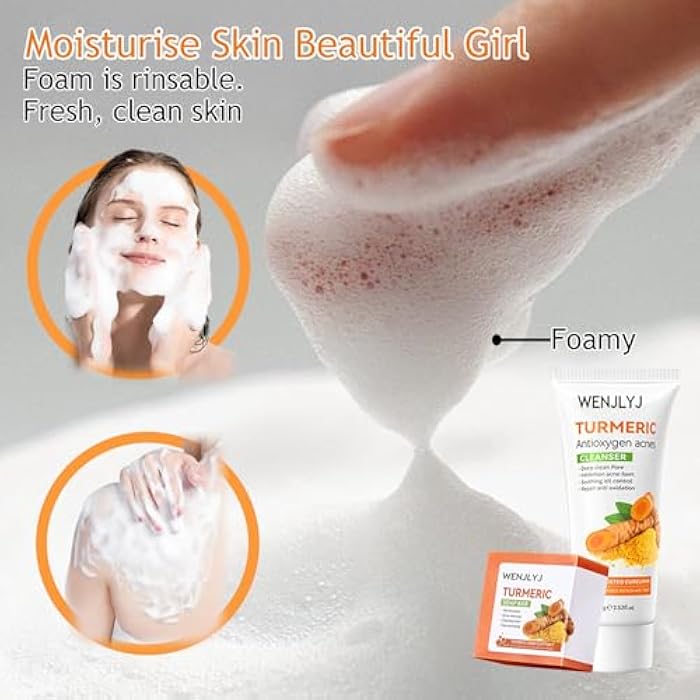 WENJLYJ Turmeric Soap Skincare Set with Honey Face Sheets Mask,Hydrating Travel Size Turmeric Face Wash,Moisturizing Face Toner & Face Serum & Face Cream,Eye Cream Skin Care Gift Set for Women（9PCS) - Image 3