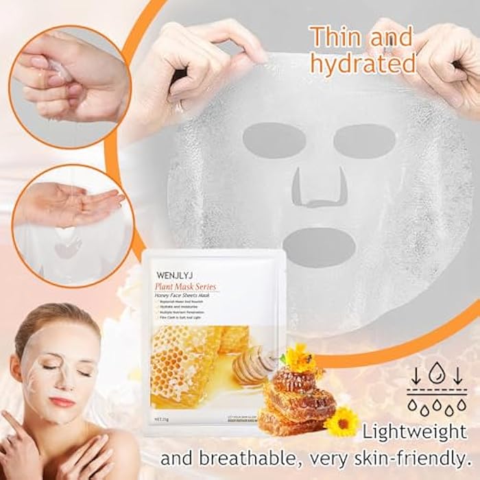 WENJLYJ Turmeric Soap Skincare Set with Honey Face Sheets Mask,Hydrating Travel Size Turmeric Face Wash,Moisturizing Face Toner & Face Serum & Face Cream,Eye Cream Skin Care Gift Set for Women（9PCS) - Image 4