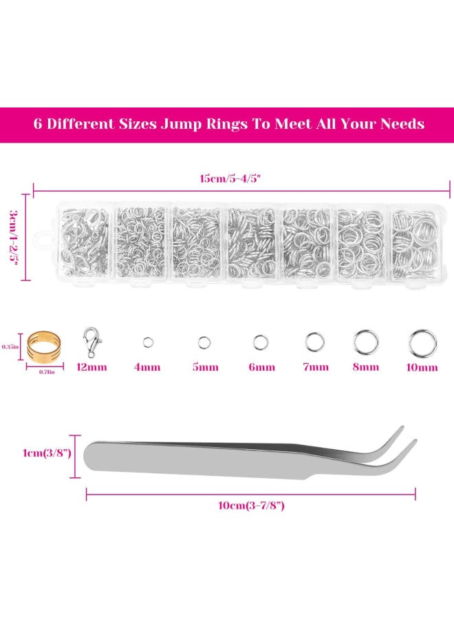 Jump Rings and Jewelry Pliers for Jewelry Making, Jewelry Repair Kit with 1520Pcs Silver Jump Rings and 3Pcs Jewelry Pliers for Earrings, Necklaces, Rings, Bracelets and Jewelry Making Supplies - Image 3
