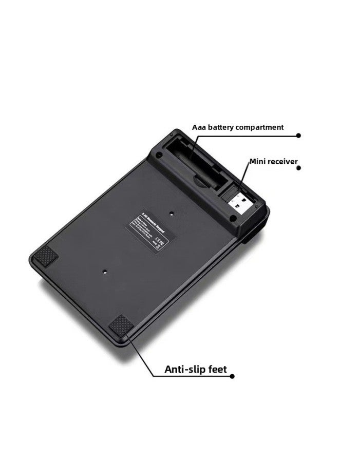 USB Wireless Bluetooth Numeric Keyboard Mini Keypad Suspended Mechanical Feel 19 Key Financial Accounting Cipher-Color:Wireless USB Version [black]]  - Image 5