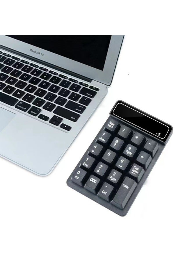 USB Wireless Bluetooth Numeric Keyboard Mini Keypad Suspended Mechanical Feel 19 Key Financial Accounting Cipher-Color:Wireless USB Version [black]]  - Image 4