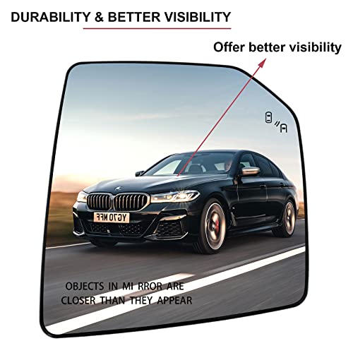 SKARUMMER Passenger Right Side Heated Blind Spot Detection System Mirror Replacement for 2015 2016 2017 2018 2019 2020 Ford F150 Side Mirror - Side View Heated Convex Mirror Glass with Rear Holder - Image 3