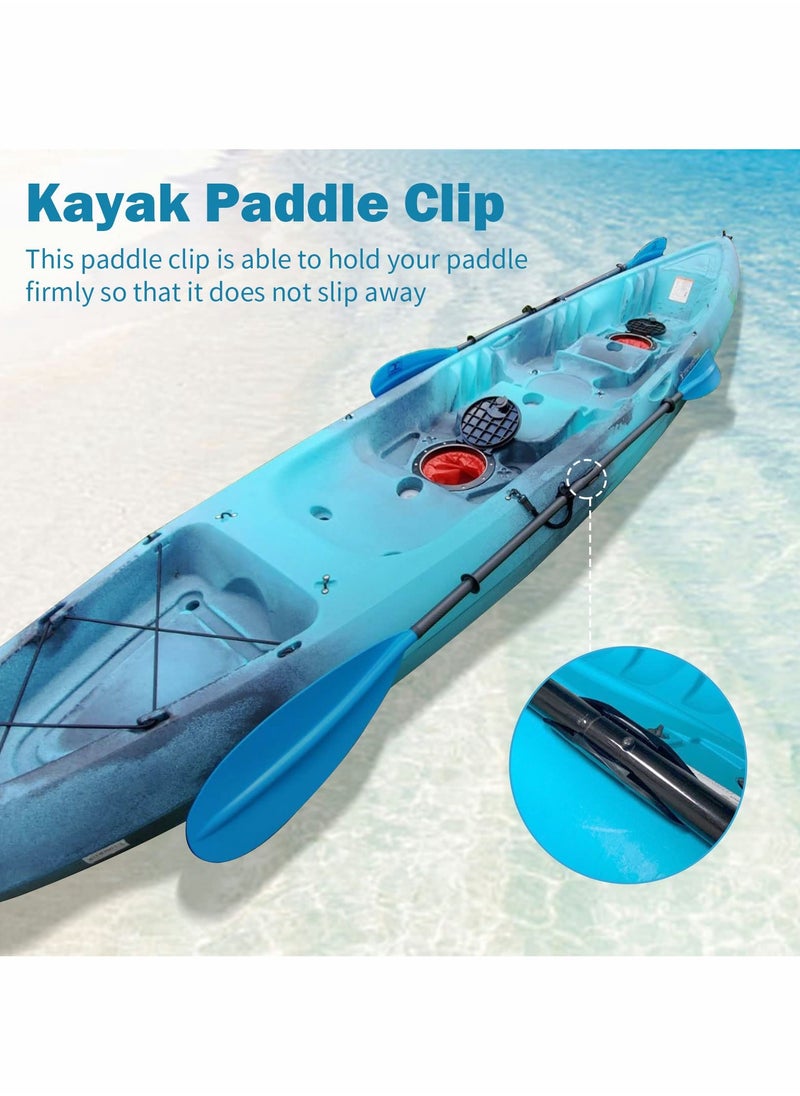 Excefore Kayak Paddle Clip Universal Kayak Paddle Mount Holder Clip and Fishing Net Clip with Hardware, Black Kayak Accessories(Including Screws, Pack of 2)  - Image 2