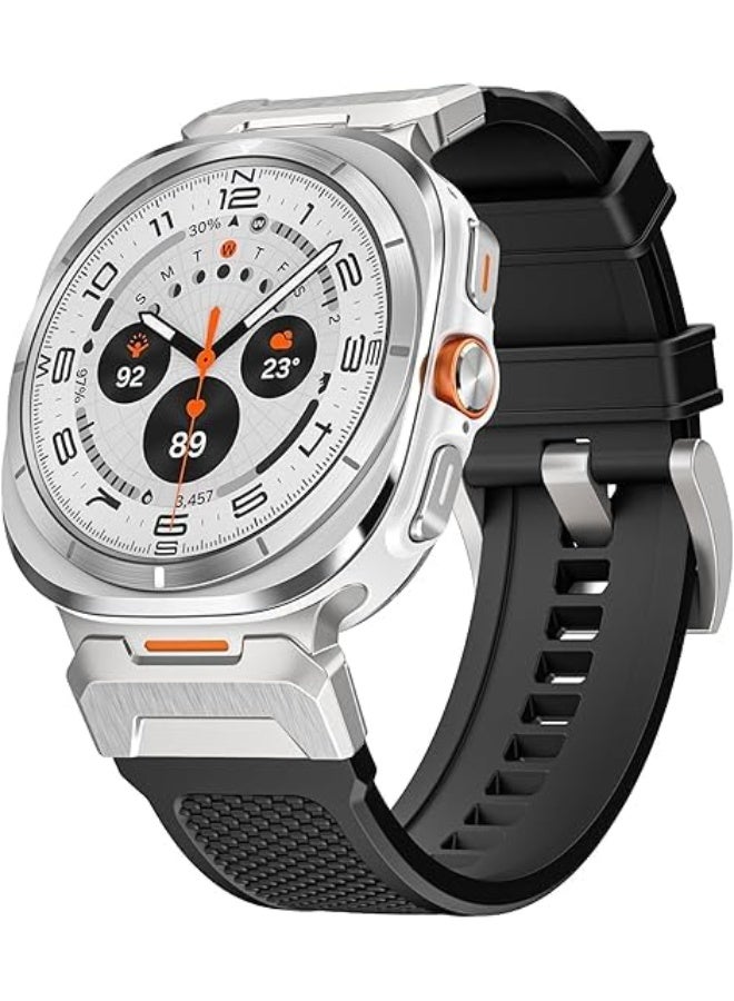 NEXT STORE Rugged Silicone Strap Compatible with Samsung Galaxy Watch 7 Ultra 47mm – Durable Sport Band with Stainless Steel Adapter