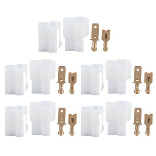 KIMISS Electrical Automotive Wire Connector, T-Type 2 Power Plug Male Female Socket Plug and Terminals Kit Fit for Kenwood FT-7800R, FT-8800R, FT-8900R - Image 1