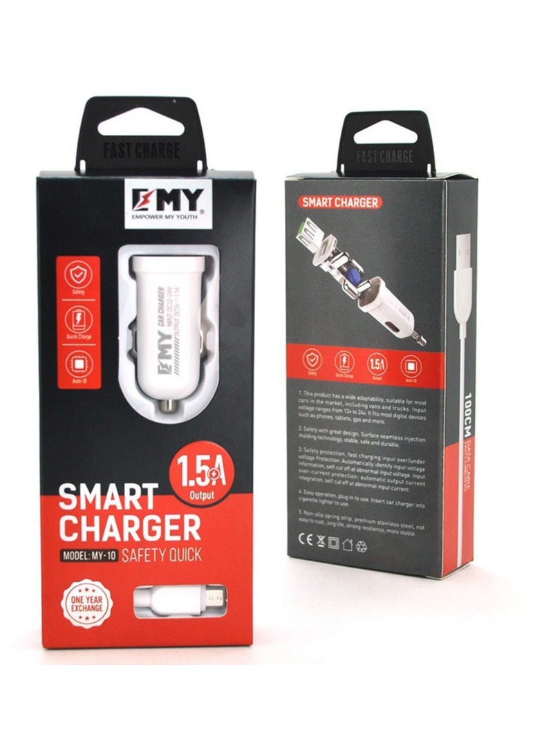 EMY - EMY MY-10 1.5A Car Charger with Micro USB Cable - Image 1