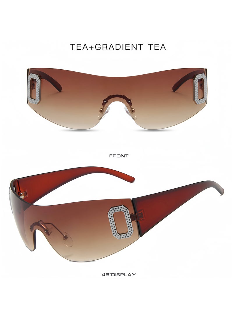 جديد نمط Y2K الإنترنت المشاهير النظارات الشمسية بدون إطار - Image 2