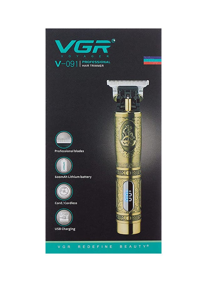 VGR V091 Professional Electric Rechargeable Hair Shaver With Metal Blade Gold - Image 3