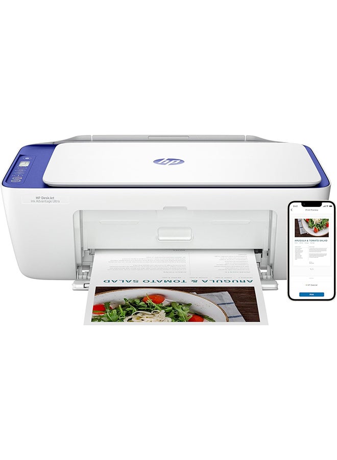 HP طابعة DeskJet Ink Advantage Ultra 4927 اللاسلكية، طباعة، مسح ضوئي، نسخ، طابعة الكل في واحد، ما يصل إلى 3 سنوات من الطباعة متضمنة بالفعل* - [6W7G3B] أبيض - Image 2