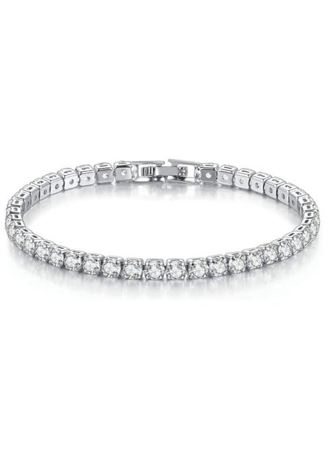 Classic  Cubic Zirconia Tennis Bracelet 4K White Gold Plated for Women
