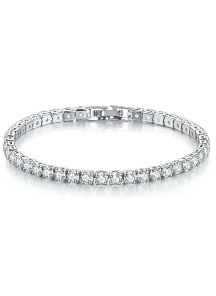 Fayrouz Jewellery Classic  Cubic Zirconia Tennis Bracelet 4K White Gold Plated for Women  - Image 1