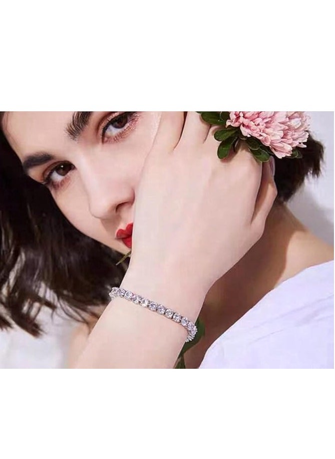 Fayrouz Jewellery Classic  Cubic Zirconia Tennis Bracelet 4K White Gold Plated for Women  - Image 4
