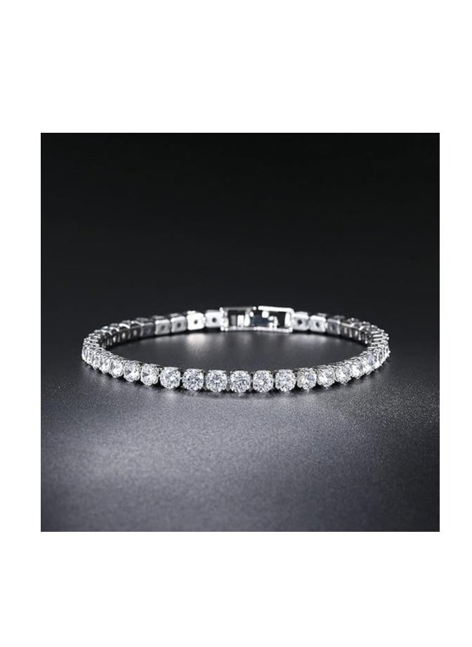 Fayrouz Jewellery Classic  Cubic Zirconia Tennis Bracelet 4K White Gold Plated for Women  - Image 2