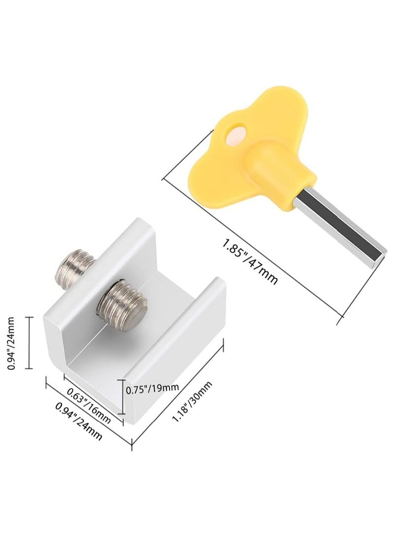 Oasisgalore Pack of 4 Aluminium Sliding Window and Door Locks with Key – Security and Safety Locks - Image 2