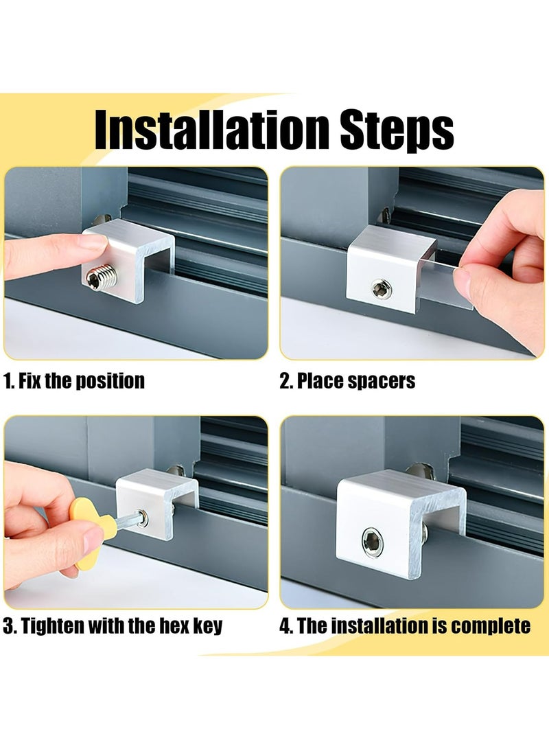 Oasisgalore Pack of 4 Aluminium Sliding Window and Door Locks with Key – Security and Safety Locks - Image 4
