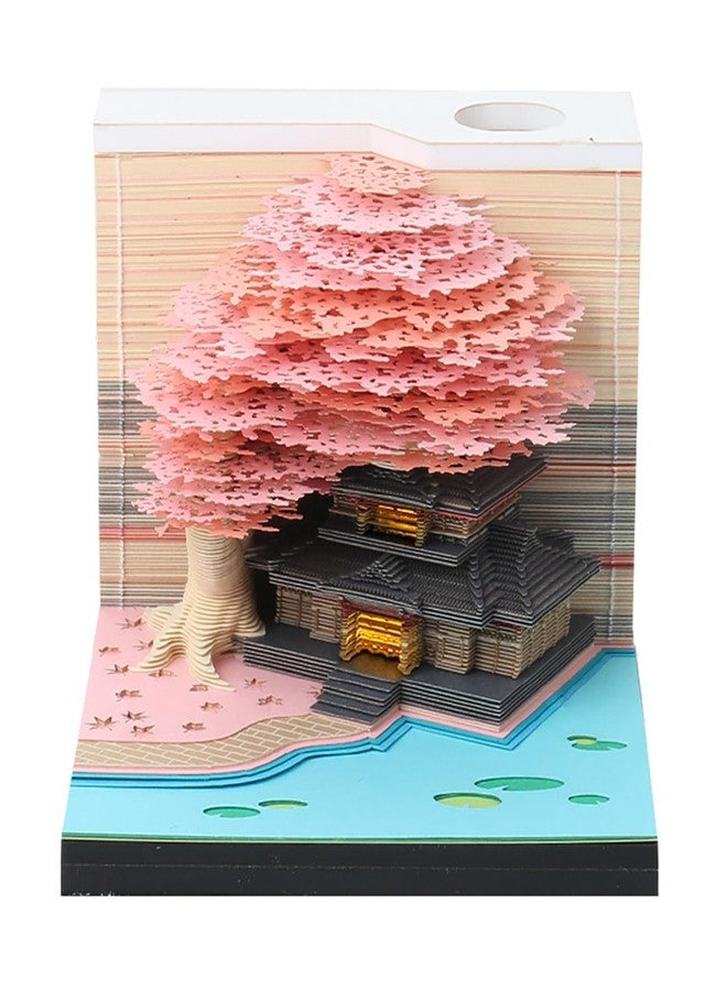MACTANO 3D Art Memo Pad 2024, Creative Timepiece Calendar Castle Rip Away Paper Carving Sticky DIY Note - Image 1