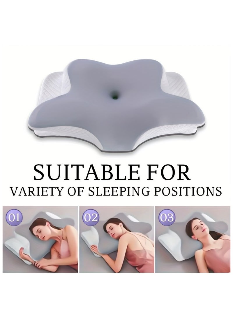 1pc Cervical Pillow – Slow Rebound Cool Soft Foam, Ergonomic Orthopedic Contour Neck Support Pillow for Side, Back & Stomach Sleeping – Breathable & Machine Washable Cover – Ideal for Pain Relief & Deep Sleep, Perfect Gift for Parents and Girlfriends - Image 2