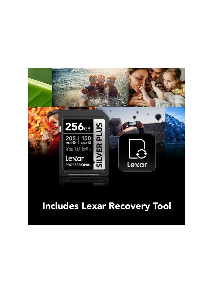 Lexar 256GB Professional SILVER PLUS UHS-I SDXC Memory Card