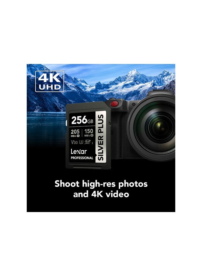 Lexar 256GB Professional SILVER PLUS UHS-I SDXC Memory Card