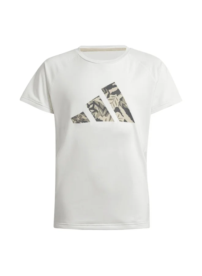 اديداس adidas G Dy Lk T Beige Training T-Shirts 5-6Y
