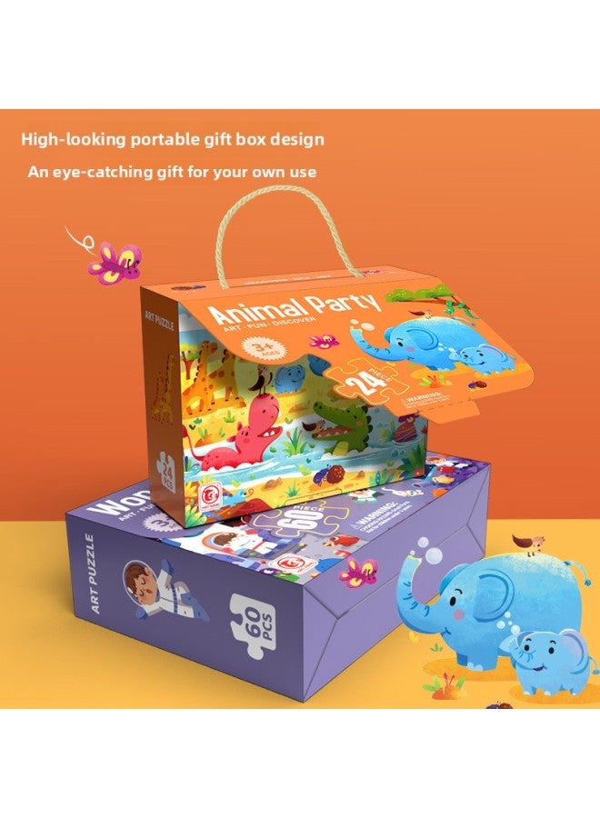 Puzzle 3-6 Years Old Children's Puzzle Toy Children's Puzzle Kindergarten Birthday Gift-Color:Glacier World -96 Pieces [Color Boxed]] - Image 4