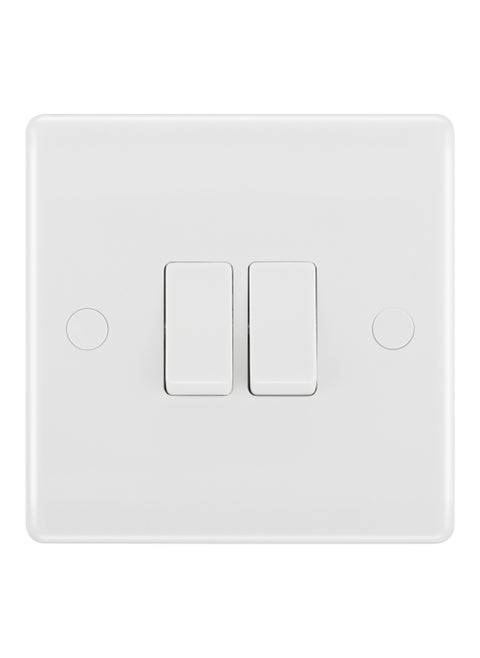BG Nexus 20 Amp Double 2 Way 10AX Plate Switches Round Edge