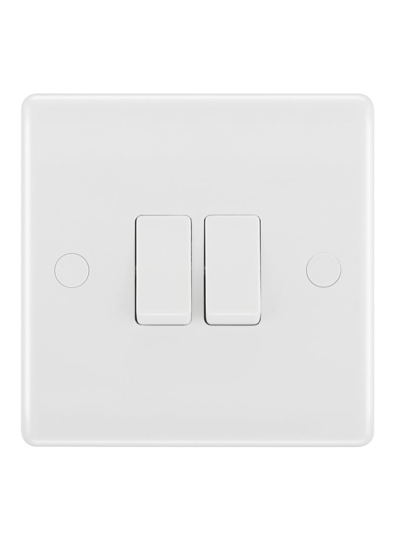BG BG Nexus 20 Amp Double 2 Way 10AX Plate Switches Round Edge  - Image 1