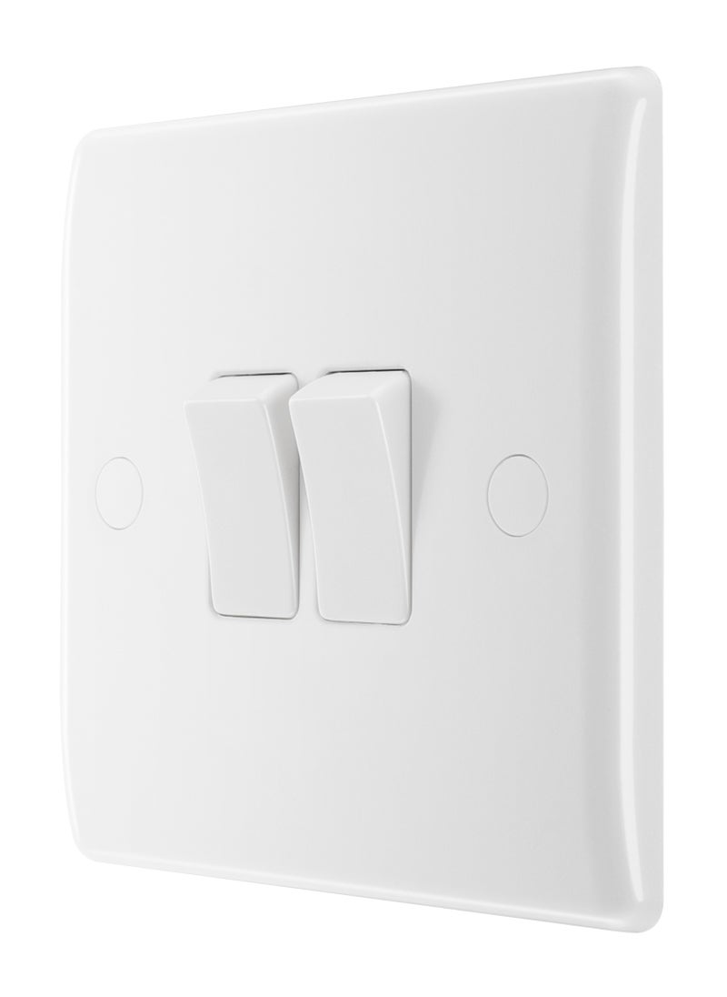 BG BG Nexus 20 Amp Double 2 Way 10AX Plate Switches Round Edge  - Image 2