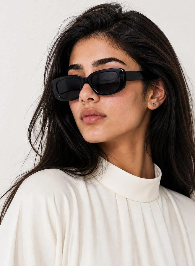Take Two Black Rectangle Sunglasses