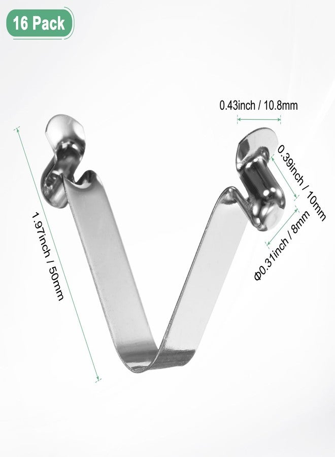 M METERXITY مجموعة 16 من مشابك قفل عمود الخيمة على شكل V من الفولاذ الربيعي مع زر مزدوج 8mmx50mm لمجداف الكاياك/التخييم/عمود الخيمة - Image 3