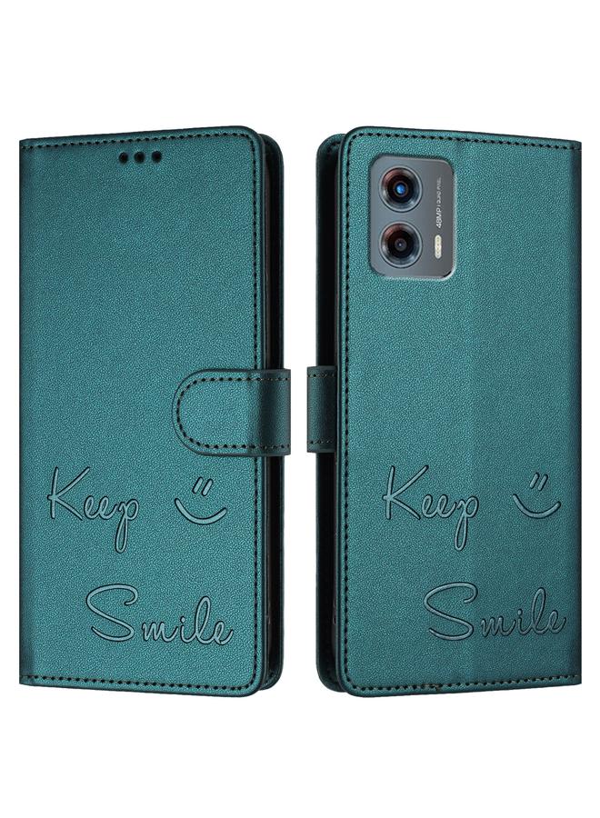 S-TOP Case For Motorola Moto G 5G 2023 Smile Embossing RFID Leather Phone Case - Image 3
